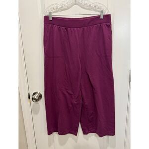 J.Jill Fit Womens Cropped Pants Wide Leg Purple Size M